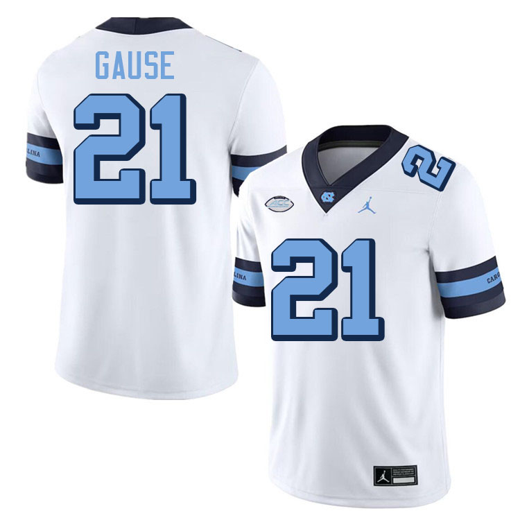 #21 Davion Gause North Carolina Tar Heels Jerseys,Apparels,Uniforms Stitched-Alternate White